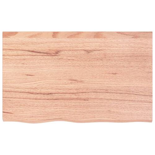 Bordplade til badeværelse 80x50x(2-6) cm massivt træ lysebrun