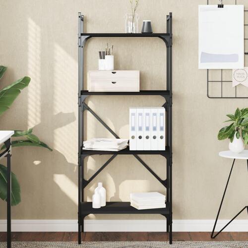 Bogreol med 4 hylder 56x31,5x138,5 cm konstrueret træ sort