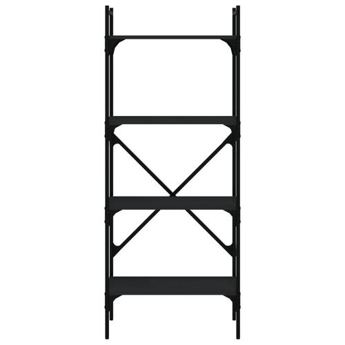 Bogreol med 4 hylder 56x31,5x138,5 cm konstrueret træ sort
