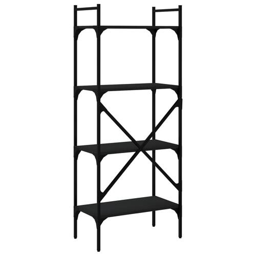 Bogreol med 4 hylder 56x31,5x138,5 cm konstrueret træ sort