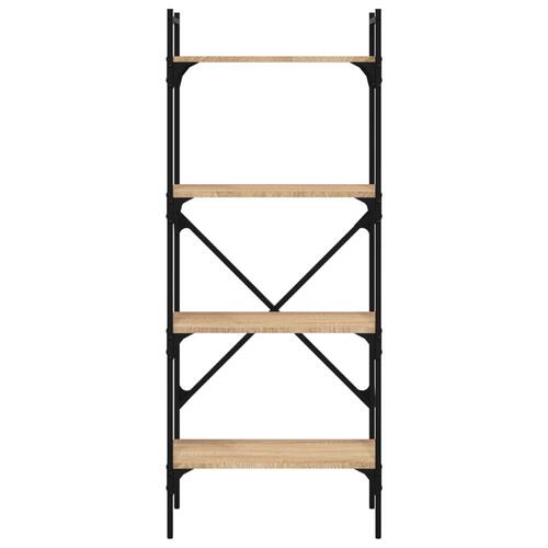 Bogreol med 4 hylder 56x31,5x138,5 cm konstrueret træ sonoma-eg
