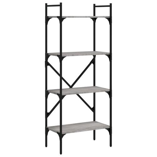 Bogreol 56x31,5x138,5 cm 4 hylder konstrueret træ grå sonoma-eg