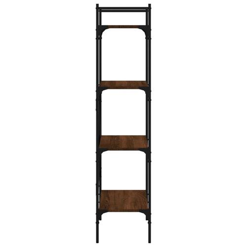 Bogreol med 4 hylder 56x31,5x138,5 cm konstrueret træ brunt eg