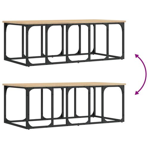Sofabord 100x50x35,5 cm konstrueret træ sonoma-eg