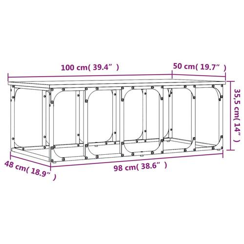 Sofabord 100x50x35,5 cm konstrueret træ sonoma-eg