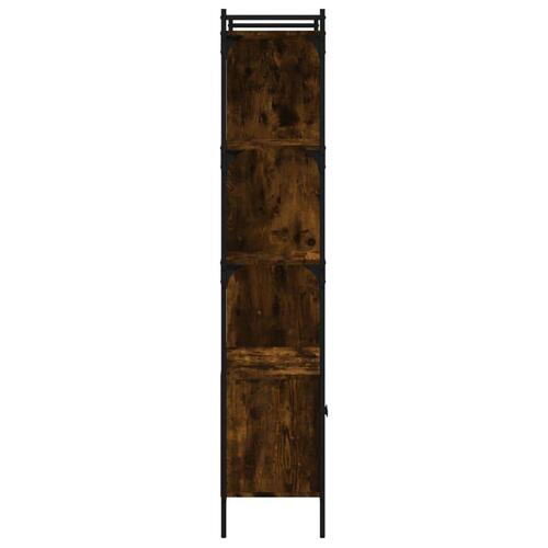 Bogreol med låger 76,5x30x154,5 cm konstrueret træ røget egetræ