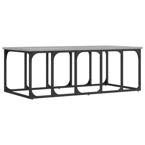 Sofabord 100x50x35,5 cm konstrueret træ grå sonoma-eg