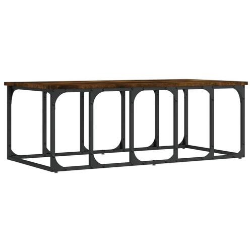Sofabord 100x50x35,5 cm konstrueret træ røget egetræsfarve