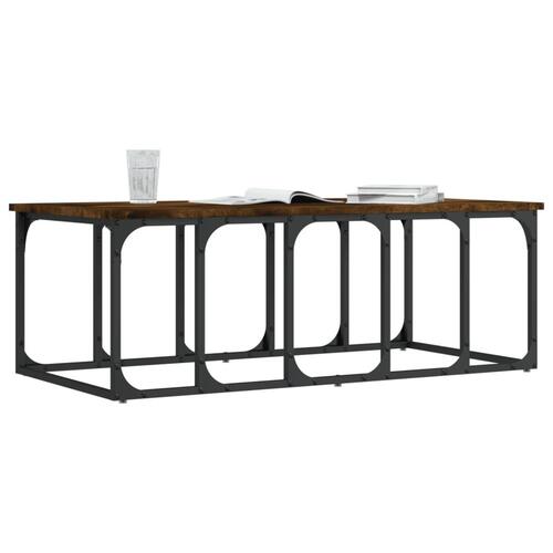 Sofabord 100x50x35,5 cm konstrueret træ røget egetræsfarve