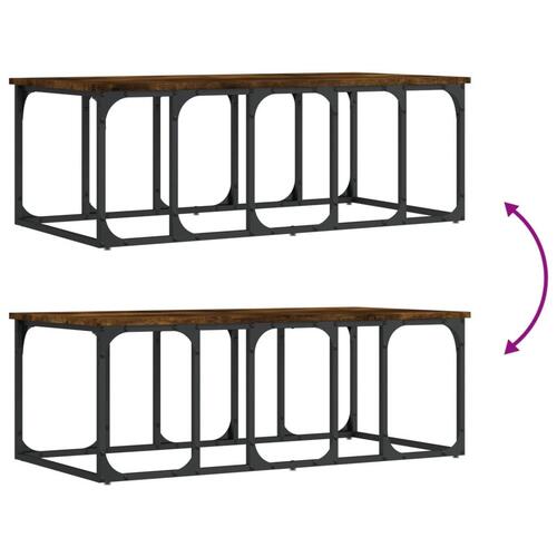 Sofabord 100x50x35,5 cm konstrueret træ røget egetræsfarve