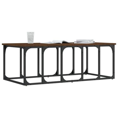 Sofabord 100x50x35,5 cm konstrueret træ brun egetræsfarve