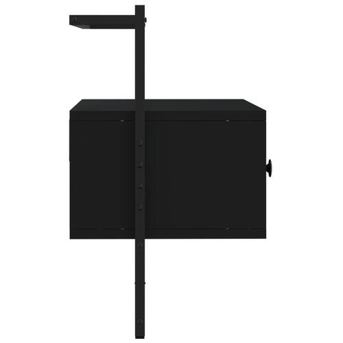 Væghængt tv-bord 60,5x30x51 cm konstrueret træ sort