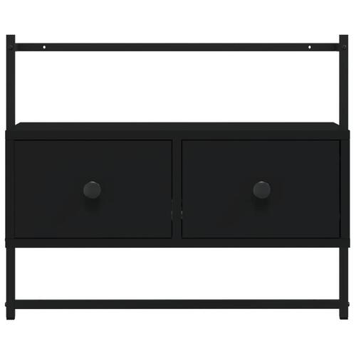 Væghængt tv-bord 60,5x30x51 cm konstrueret træ sort