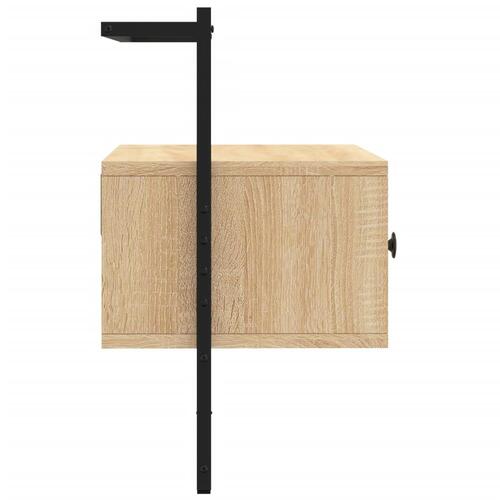 Væghængt tv-bord 60,5x30x51 cm konstrueret træ sonoma-eg