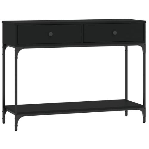 Konsolbord 100x34,5x75 cm konstrueret træ sort
