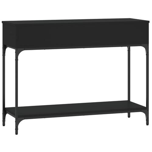 Konsolbord 100x34,5x75 cm konstrueret træ sort