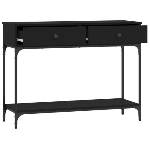Konsolbord 100x34,5x75 cm konstrueret træ sort