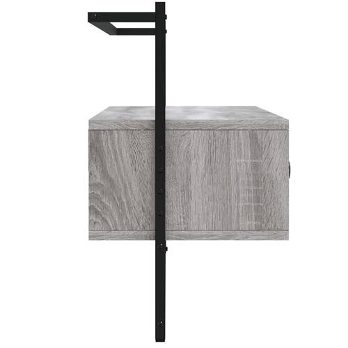 Væghængt tv-bord 100,5x30x51 cm konstrueret træ grå sonoma-eg