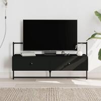 Væghængt tv-bord 100,5x30x51 cm konstrueret træ sort