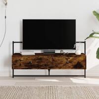Væghængt tv-bord 100,5x30x51 cm konstrueret træ røget egetræ