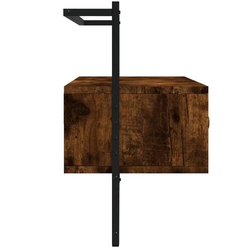 Væghængt tv-bord 100,5x30x51 cm konstrueret træ røget egetræ