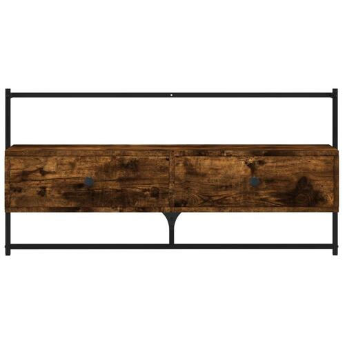 Væghængt tv-bord 100,5x30x51 cm konstrueret træ røget egetræ