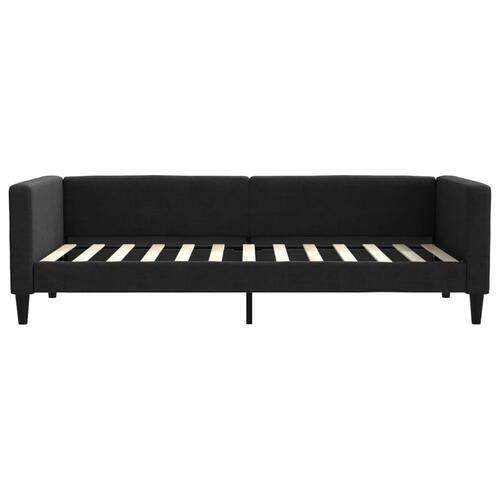 Daybed med udtræk og skuffer 80x200 cm stof sort