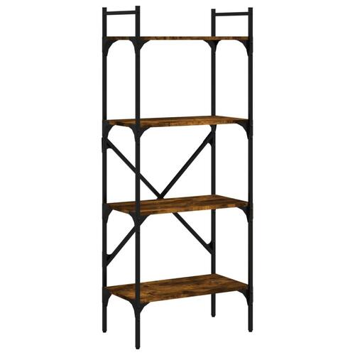 Bogreol med 4 hylder 56x31,5x138,5 cm konstrueret træ røget eg