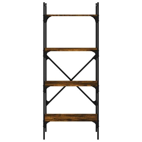 Bogreol med 4 hylder 56x31,5x138,5 cm konstrueret træ røget eg