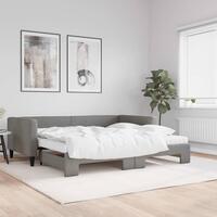 Daybed med udtræk og madras 100x200 cm stof mørkegrå