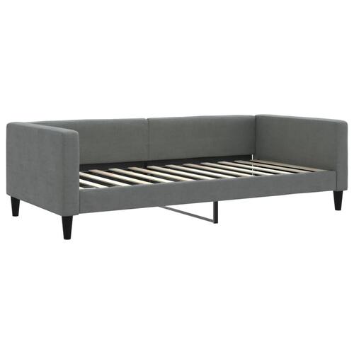Daybed med udtræk og madras 100x200 cm stof mørkegrå