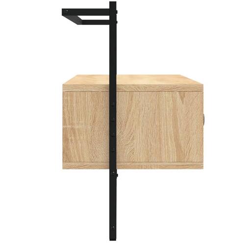 Væghængt tv-bord 100,5x30x51 cm konstrueret træ sonoma-eg