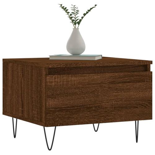Sofaborde 2 stk. 50x46x35 cm konstrueret træ brun egetræsfarve