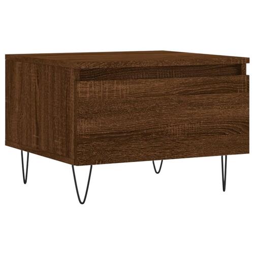 Sofaborde 2 stk. 50x46x35 cm konstrueret træ brun egetræsfarve