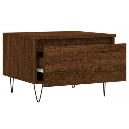 Sofaborde 2 stk. 50x46x35 cm konstrueret træ brun egetræsfarve