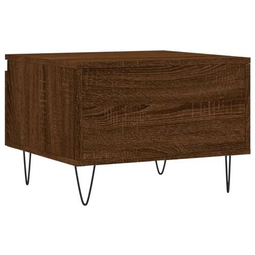 Sofaborde 2 stk. 50x46x35 cm konstrueret træ brun egetræsfarve
