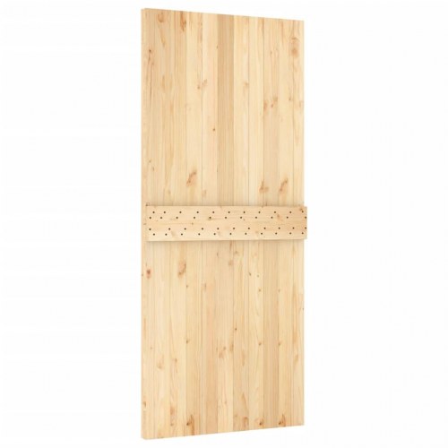 Skydedør med monteringssæt 90x210 cm massivt fyrretræ