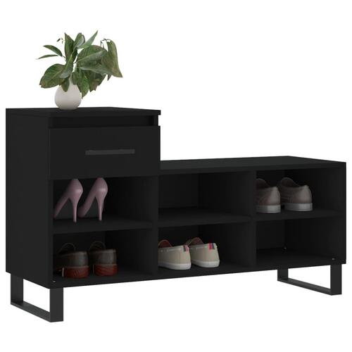Skoreol 102x36x60 cm konstrueret træ sort