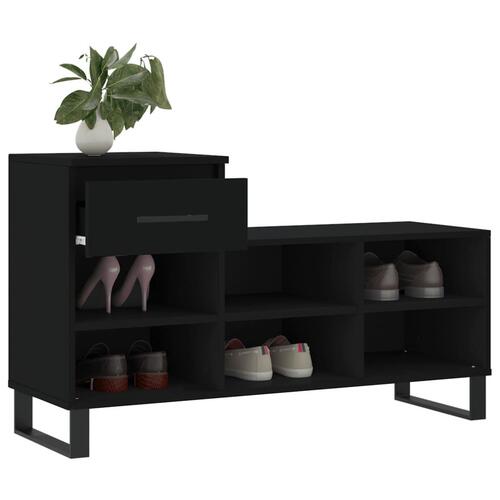Skoreol 102x36x60 cm konstrueret træ sort