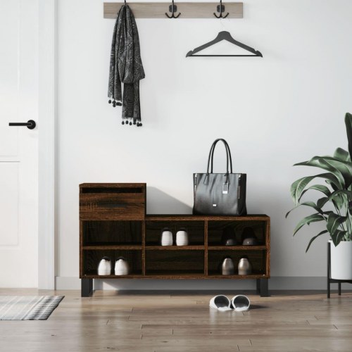 Skoskab i konstrueret træ - brun egetræ, 102×36×60 cm