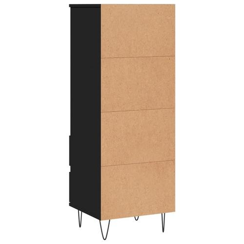 Højskab 40x36x110 cm konstrueret træ sort