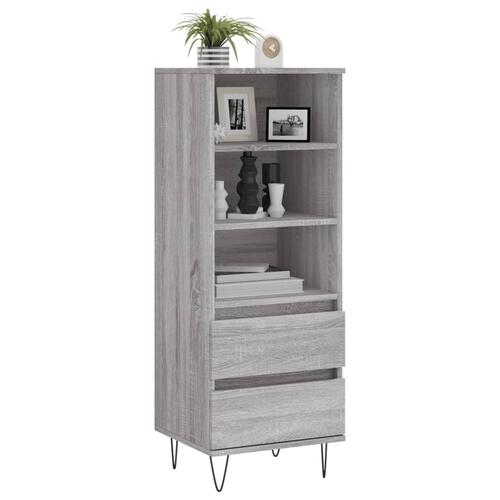 Skab 40x36x110 cm konstrueret træ Grå sonoma-eg