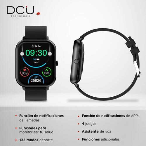 Smartwatch DCU CURVED GLASS PRO 1,83" Sort