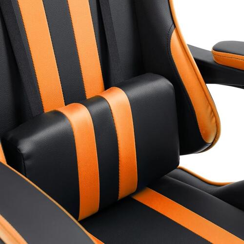 Gamingstol med fodstøtte kunstlæder orange