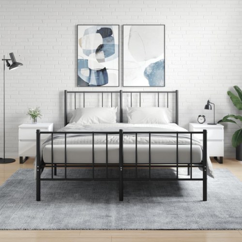 Sengeborde 2 stk. - hvid konstrueret træ, 40×35×50 cm