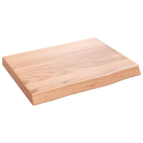 Bordplade til badeværelse 40x30x(2-4) cm massivt træ lysebrun