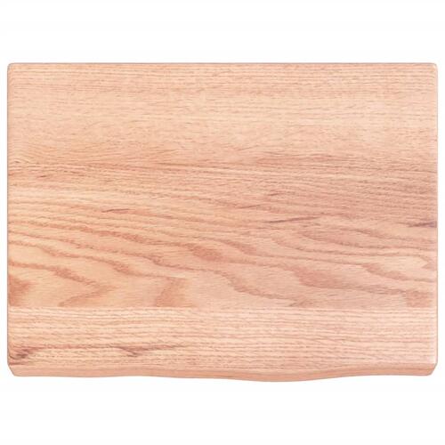 Bordplade til badeværelse 40x30x(2-4) cm massivt træ lysebrun