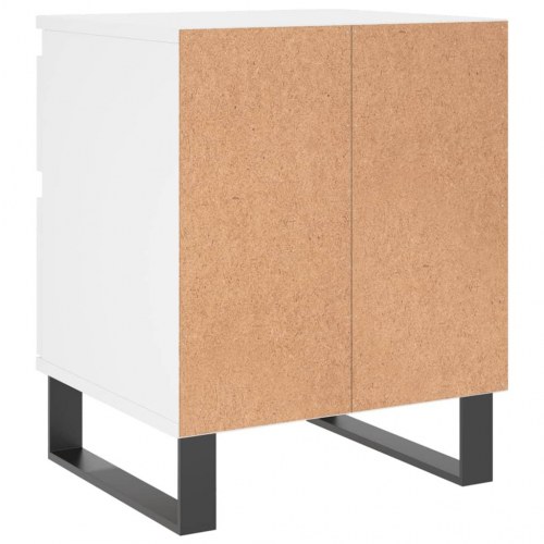 Sengebord 40 × 35 × 50 cm i hvidt konstrueret træ med metalben