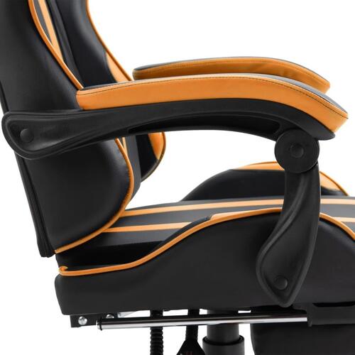 Gamingstol med fodstøtte kunstlæder orange