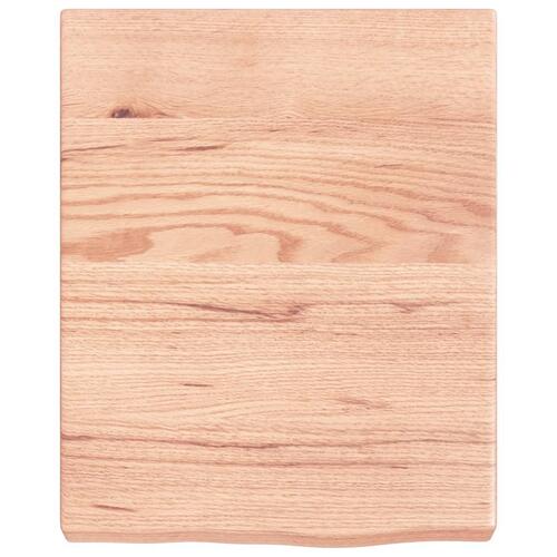 Bordplade til badeværelse 40x50x(2-6) cm massivt træ lysebrun